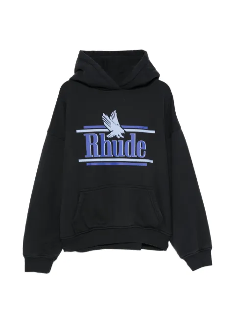 RHUDE logo-print pouch-pocket hoodie Black RHSS26HO01012
