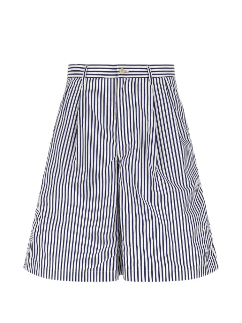 Comme Des Garçons Shirt striped-pattern pleated shorts Blue FQP506