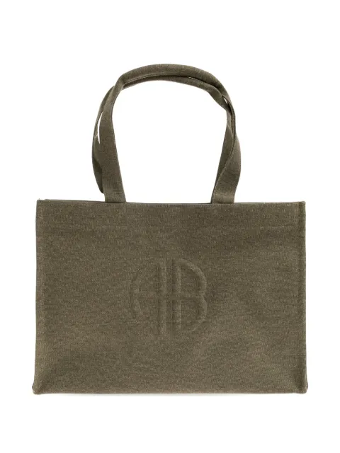 ANINE BING embossed logo tote bag Green A1312182GRN02