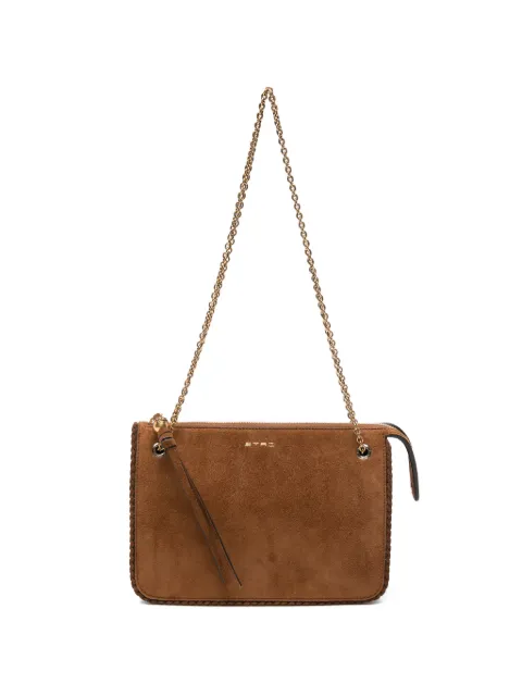 ETRO logo-detail letaher shoulder bag Brown WP1C0026AP473
