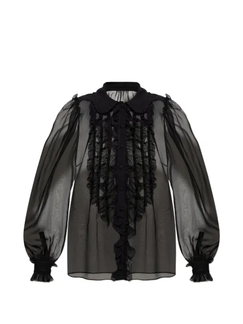 Dolce & Gabbana ruffled sheer blouse Black F5U02TFU1AT