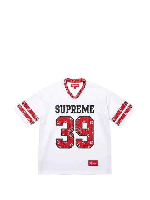 Supreme Bandana Football T‑shirt White SUPBDFBTSWHT001