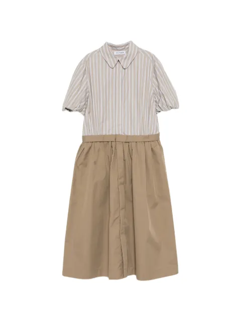 Dice Kayek sculptural-sleeves striped shirt dress Brown SS26R203