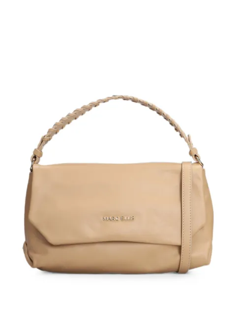Marc Ellis M Elodie braided-handle logo-plaque shoulder bag Neutrals ELODIEMSALT