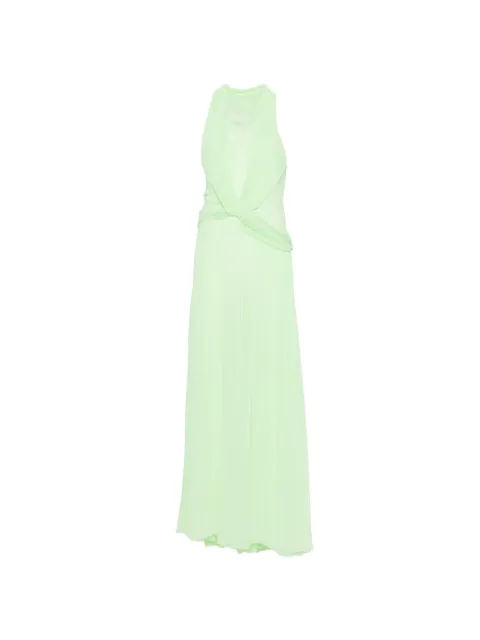 Genny pleated twist-detail maxi dress Green 80AJO48500345