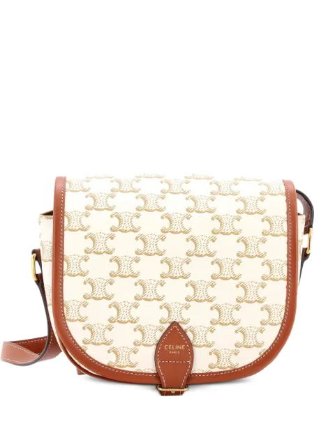 Celine Pre-Owned Folco Bag Triomphe Coated Canvas Medium crossbody bag Neutrals 2HEK5M5F6OU10YMI