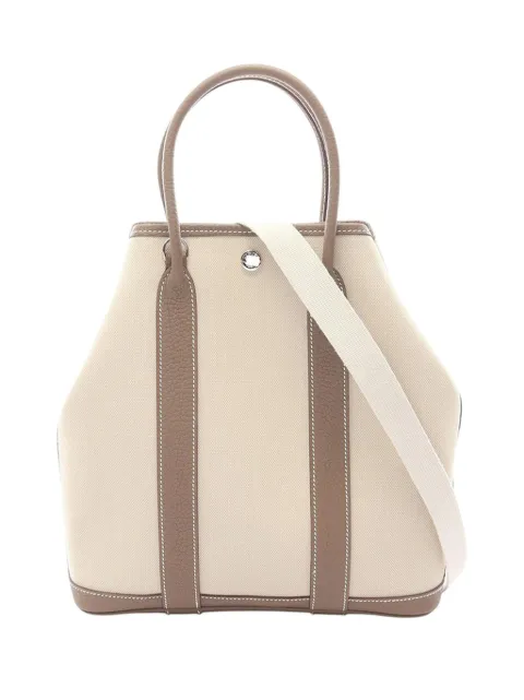 Hermès Pre-Owned 2021 Toile and Negonda Garden File 28 satchel Neutrals RCQJK08QZGQSLR4Q