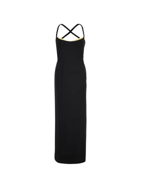 Versace maxi cross-strap Medusa-plaque dress Black 10246961A17957