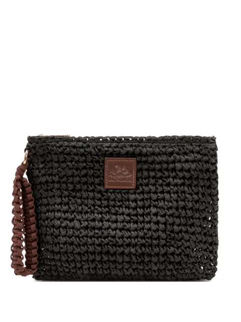 Sundek Momo straw clutch bag Black W740ABPA100
