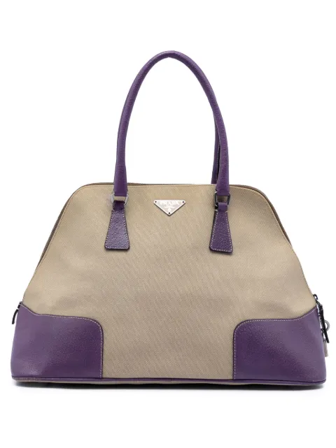 Prada Pre-Owned 2000-2026 Cinghiale Trimmed Canapa Dome handbag Purple X51QBAKK5E8HH41F