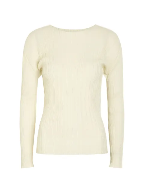 Pleats Please Issey Miyake plissé-effect long-sleeve top Neutrals PP66JK932
