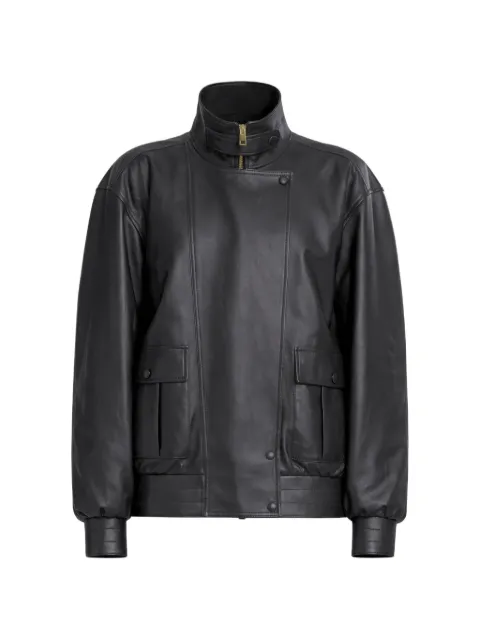 Elie Saab high-neck leather jacket Black J0203NR26L0001
