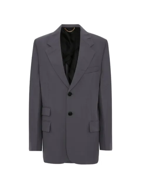 Victoria Beckham step collar tailored blazer Grey 1226WJK007216C