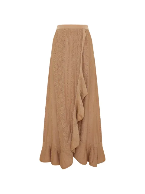 ZIMMERMANN Aster pointelle-knit skirt Neutrals 4467SSS261