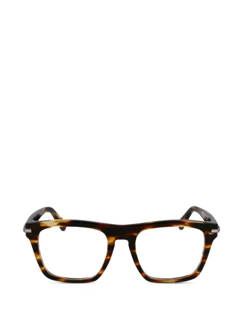 Ferragamo Eyewear square-frame striped glasses Brown SF3015216