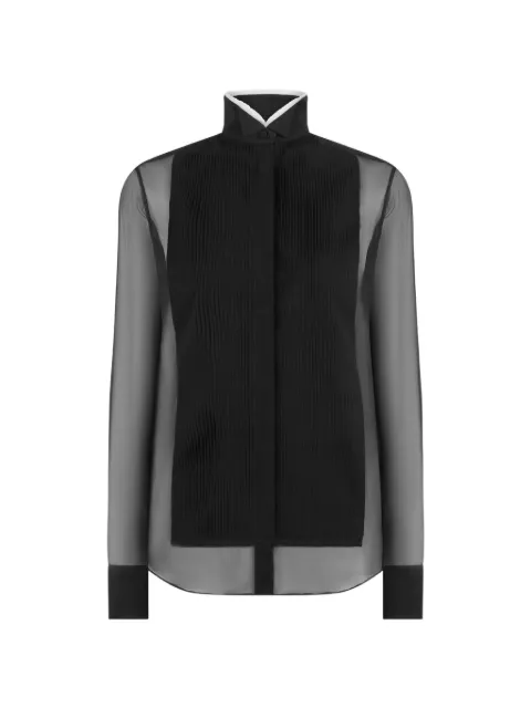 TOM FORD sheer pleated-bib blouse Black CA3321FAX1328