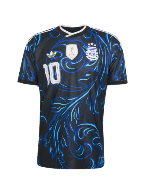 adidas scroll-print mesh T-shirt Black KH3935