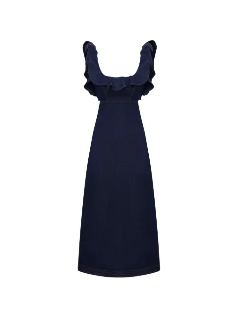 ZIMMERMANN Aster ruffled denim dress Blue 7194DSS261