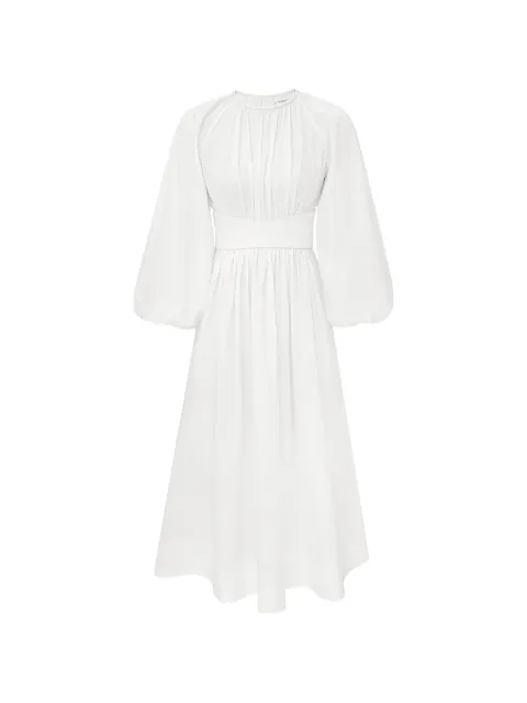 ZIMMERMANN gathered puff-sleeve dress White 8856DS26R