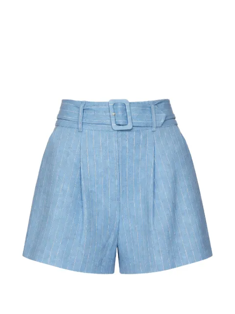 Veronica Beard Piper pinstripe belted shorts Blue 2603SU11680249