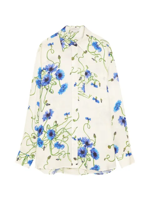 Stella McCartney floral print hammered overshirt White 6201993HS360