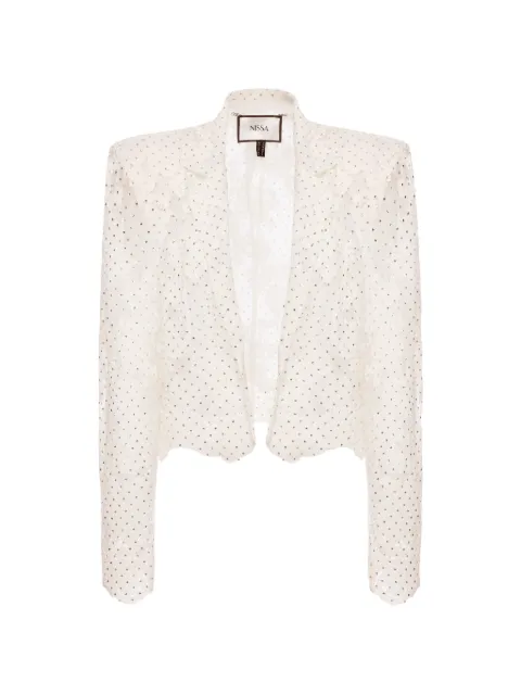 NISSA embellished lace blazer White RSS16693