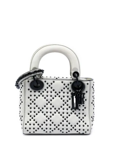Christian Dior Pre-Owned 2018 Mini Ultra Matte Calfskin Cannage Studded Supple Lady Dior satchel Black VR969NPYJKVAPUOC