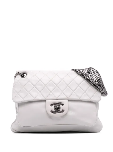 CHANEL Pre-Owned 2008-2009 CC Quilted Soft Lambskin Chain Mail shoulder bag Silver K1JKITS81HZGB3C3