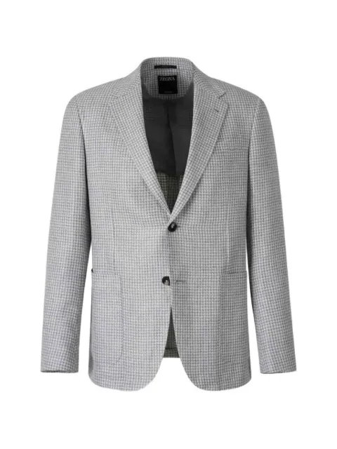 Zegna houndstooth-pattern single-breasted jacket Grey 349567A310FP20