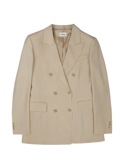 Parah double-breasted slub-texture jacket Neutrals D420266RANIA087