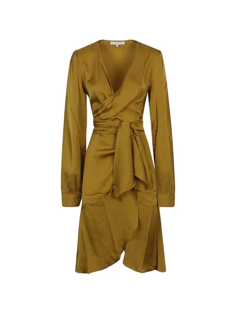 SILK95FIVE Ananda V-neck dress Brown 22061
