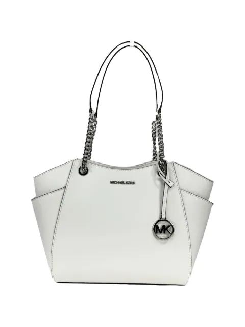 Michael Kors chain-link leather-trim tote bag White 35T5STVT3L