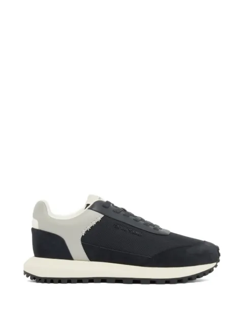 Emporio Armani mesh-panelled suede-trim sneakers Blue EM004839AF24321