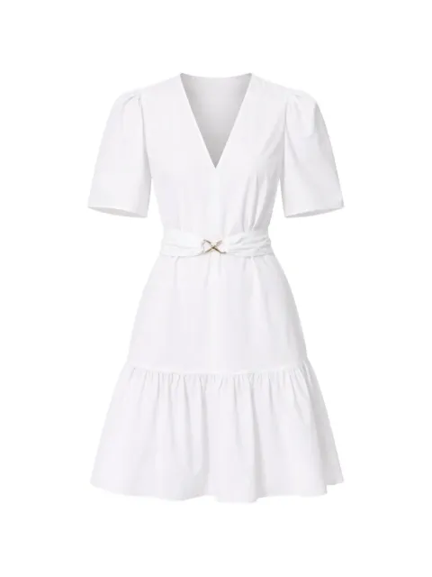 TWINSET short poplin dress with logo belt White 261TT2160