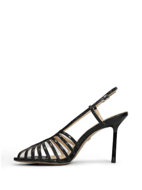 Lola Cruz snakeskin-effect cage sandals Black 133Z51BK