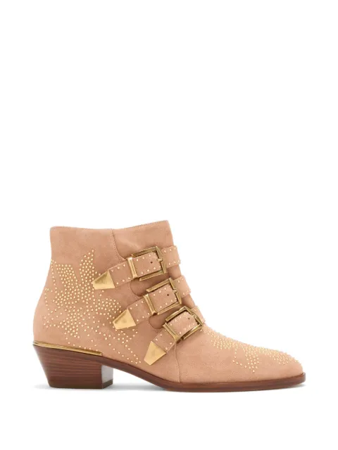Chloé Susan studded buckle-strap boots Neutrals CH25A134RY