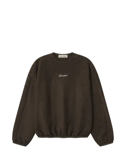 FEAR OF GOD ESSENTIALS Suede Fleece logo-embroidered sweater Brown 192SP266752F