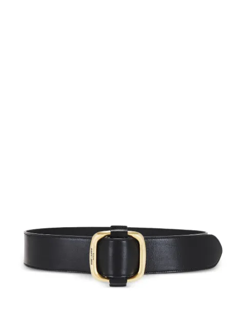 Saint Laurent square-buckle leather belt Black 776687AABQU1000