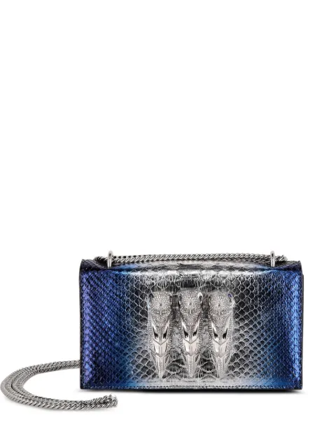 Philipp Plein skull-embellished mettalic-effect shoulder bag Silver PADAWBA1841PLE029P