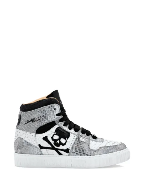Philipp Plein hi-top sneakers notorious python Skull White PABSUSC0157PLE029P
