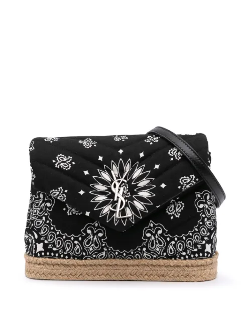 Saint Laurent Pre-Owned 2018 Toy Matelasse Cotton Bandana Print Monogram LouLou crossbody bag Black FW3D7DLX6AXVJQBJ