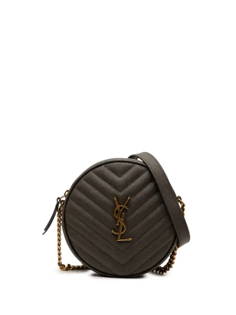 Saint Laurent Pre-Owned 2020 Grain De Poudre Chevron Round Vinyle Camera Bag crossbody bag Grey 284IC8N7AYXGWXRX