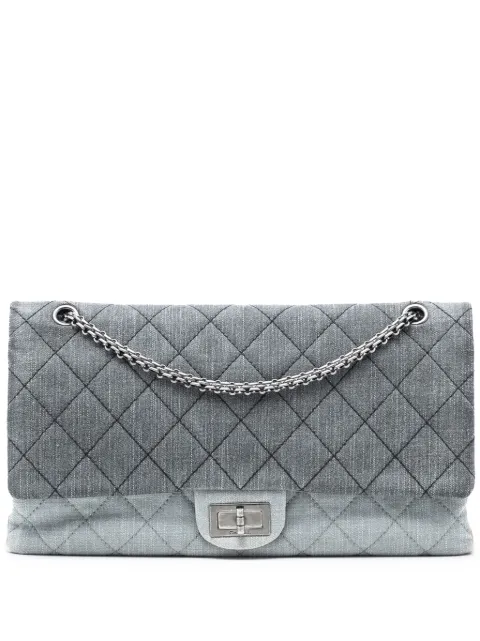CHANEL Pre-Owned 2009-2010 Tricolor Quilted Denim Reissue 2.55 Double Flap 228 shoulder bag Grey EF7WI8W9IRXAAQQ6