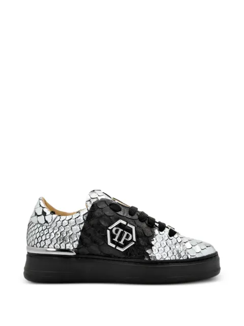 Philipp Plein lace-up leather sneakers Grey PADSUSC0558PLE029P