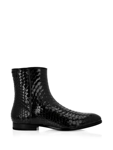 Philipp Plein python print boots lo-heels mid Black PABSMSE0189PLE010N
