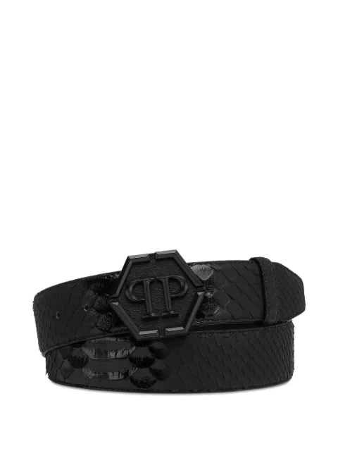 Philipp Plein python leather belt Black FABAMVA0761PLE029P