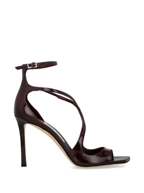 Jimmy Choo Azia 95 deep-merlot patent-leather sandals Brown AZIA95PAT