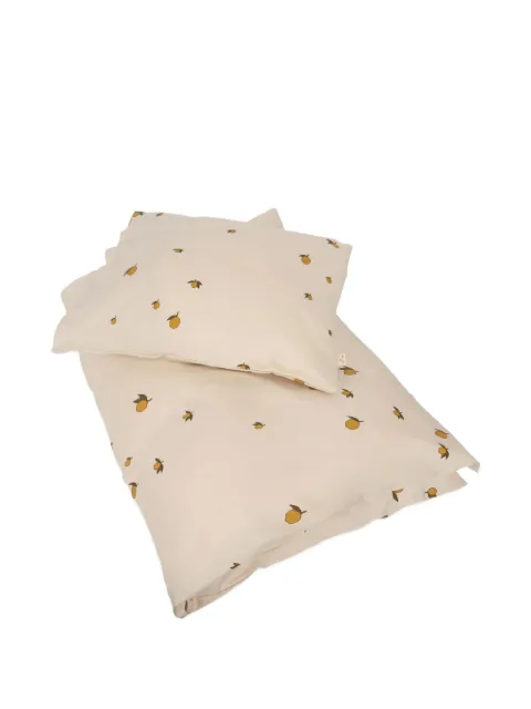 Konges Sløjd lemon-print bedding set Neutrals KS3928