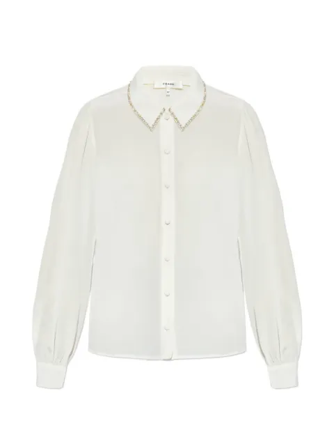 FRAME bead-embellished silk shirt White WP26WBL0180