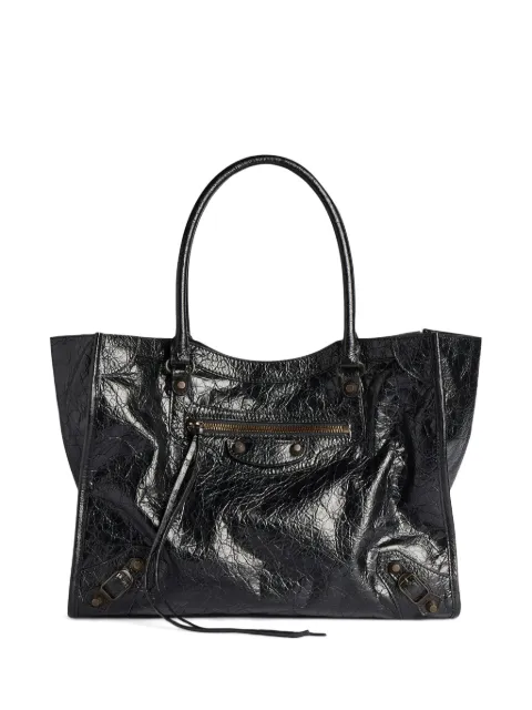 Balenciaga small Le City lambskin tote bag Black 8526092ABEK